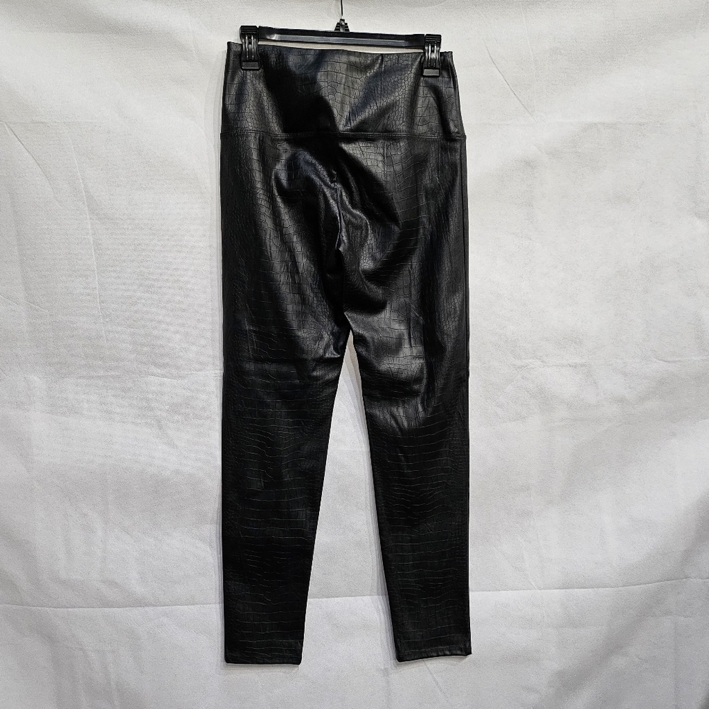 Nicole Miller Faux Leather  Snakeskin Black 100% Polyurethane Leggings Sz S - Picture 3 of 7